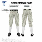 Custom Cream Black Pinestripe Stretch Practice Knickers Baseball Pants